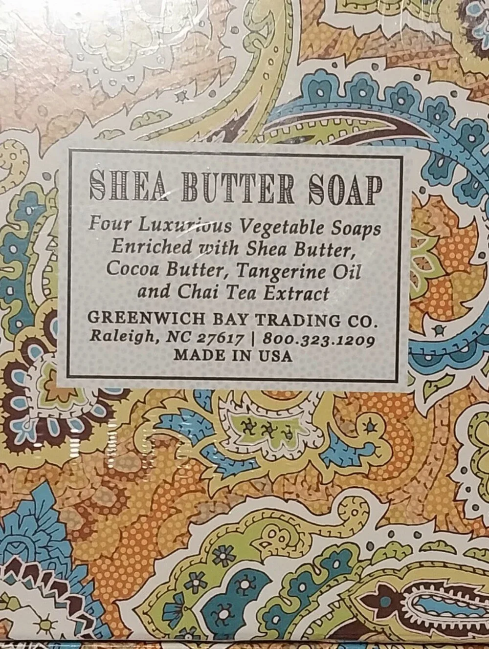 Greenwich Bay Trading Co. Tangerine Chai Tea Shea Butter Soap (4) New in Box
